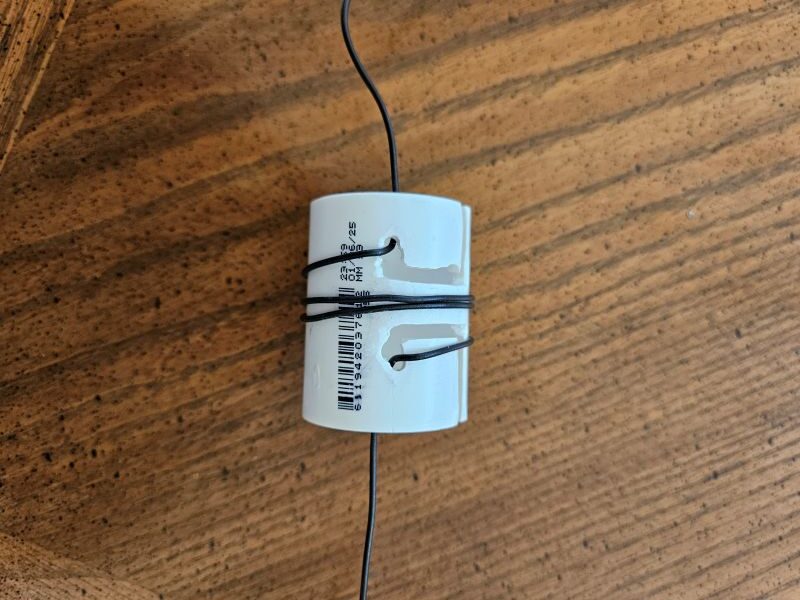 Figure 2.  Table-top mechanical test of the first wire kabob.  There may never be a second one.