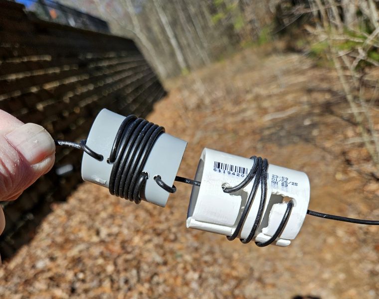 Figure 3.  The new coil added to my EFHW antenna.  It had no effect on resonant frequency.